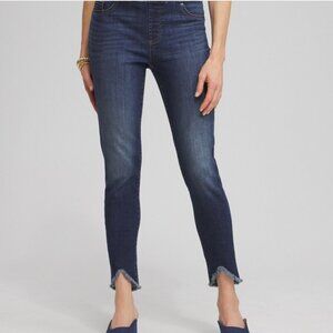 CHICOS Tulip Hem Pull-On Ankle Denim Jeggings size 2.5